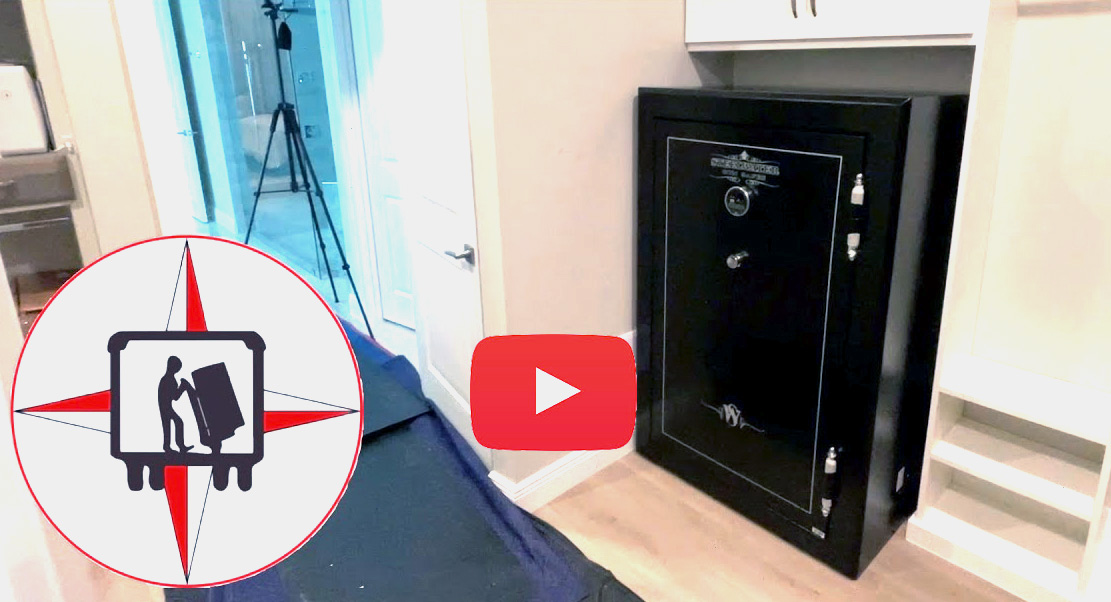 RELOCATION AND INSTALLATION OF A 1,008 LBS CURB DELIVERED GUN SAFE INTO A CLOSET
